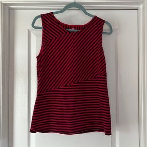 Talbots navy and red stripe top